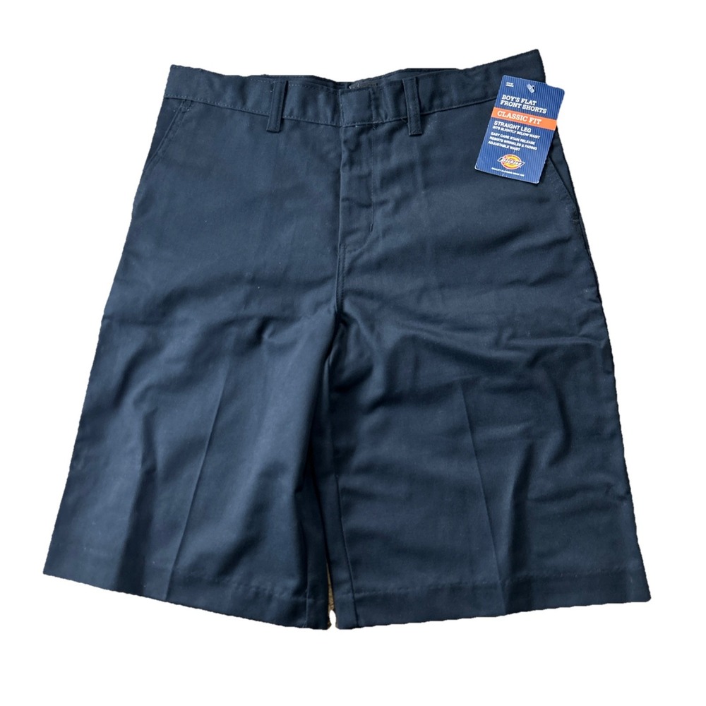 Dickies Boys Shorts 18 30x10 Navy Flat Front Classic Fit Straight KR123DN